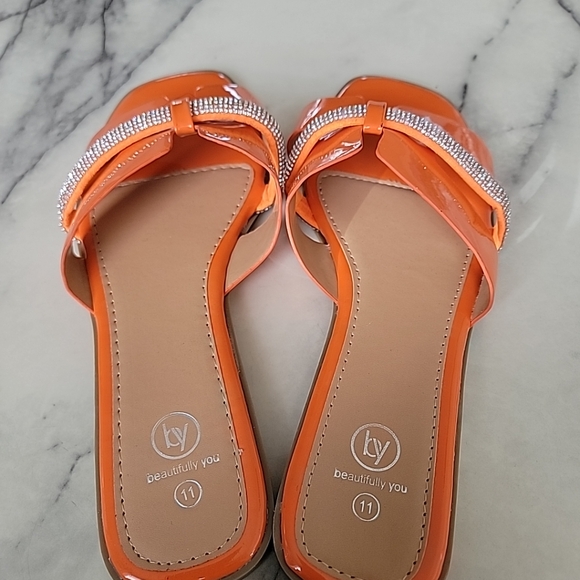 Beautifully You Fashion Flats Women's Size 11 Orange - Picture 5 of 7